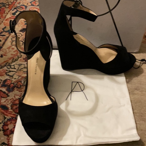 Paul Andrew Suede Platform Open Wedges - Picture 3 of 9